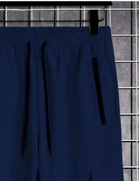 Blue color cargo with pockets for men