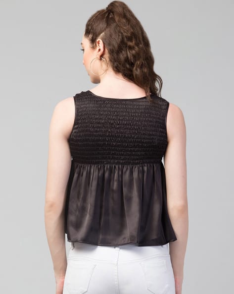 Women Black Gradient Top