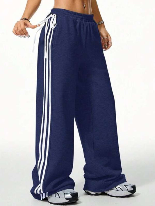 Women's Navy Side leg Track Pant