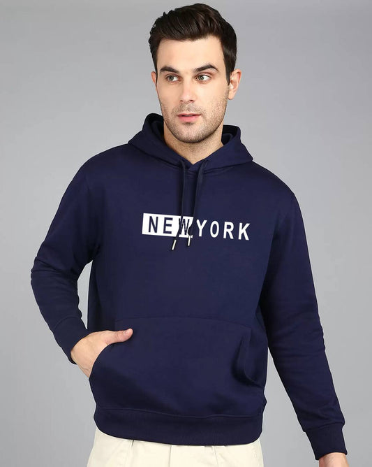 Navy Blue  Graphic Hoodie