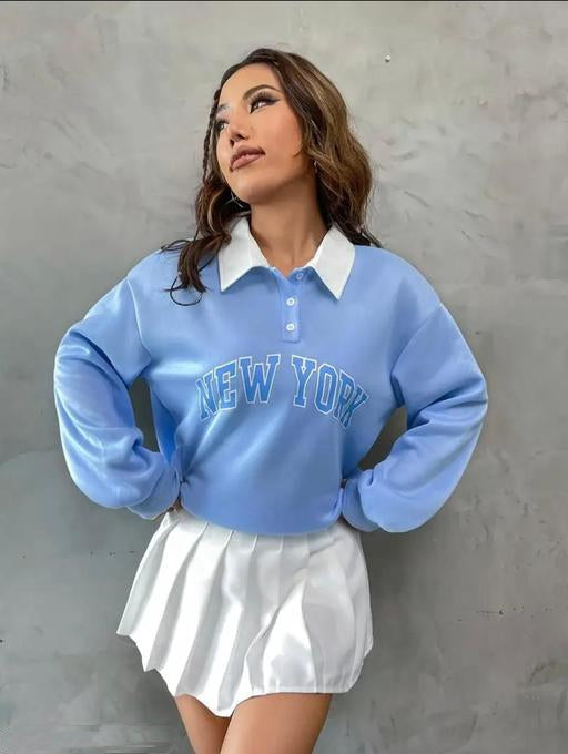Knit Collared Sweatshirt