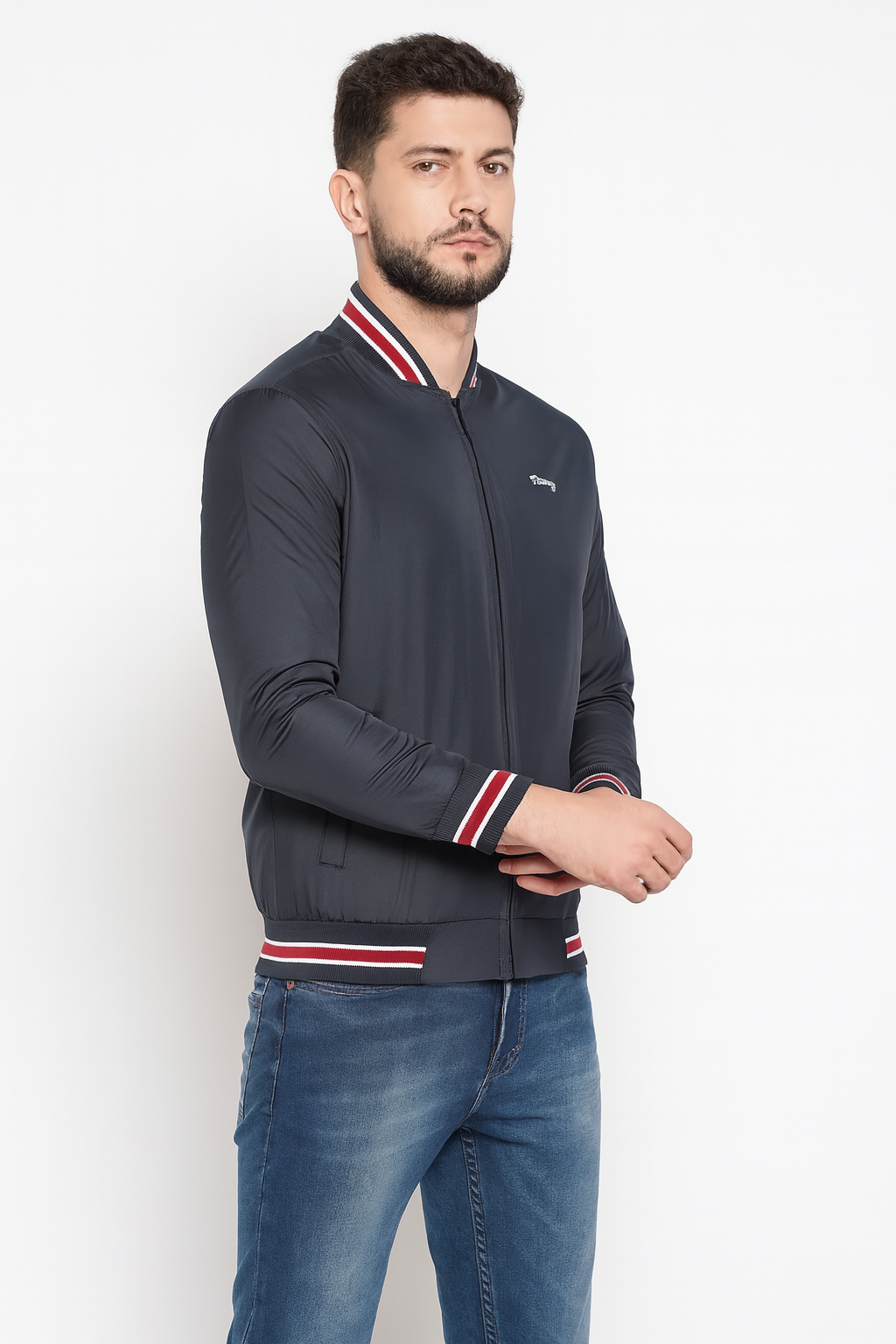 Men's Navy Blue Bomber Jacket