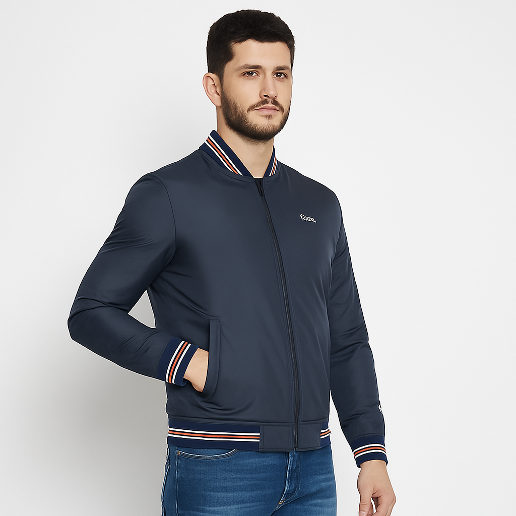Men's Navy Blue Bomber Jacket