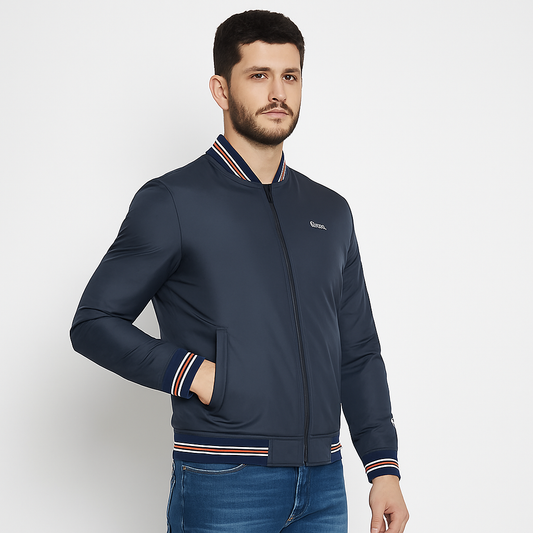 Men's Navy Blue Bomber Jacket
