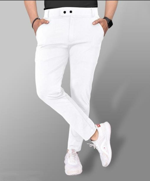 Men’s White Slim Fit Casual Pant