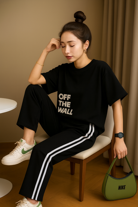 Women's Black  Co-ord Set