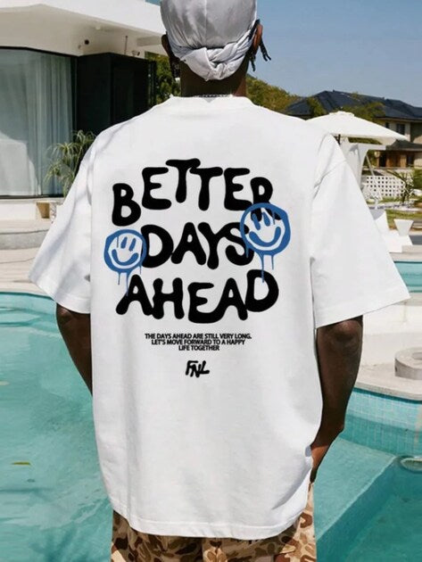 White Oversized Graphic Tee