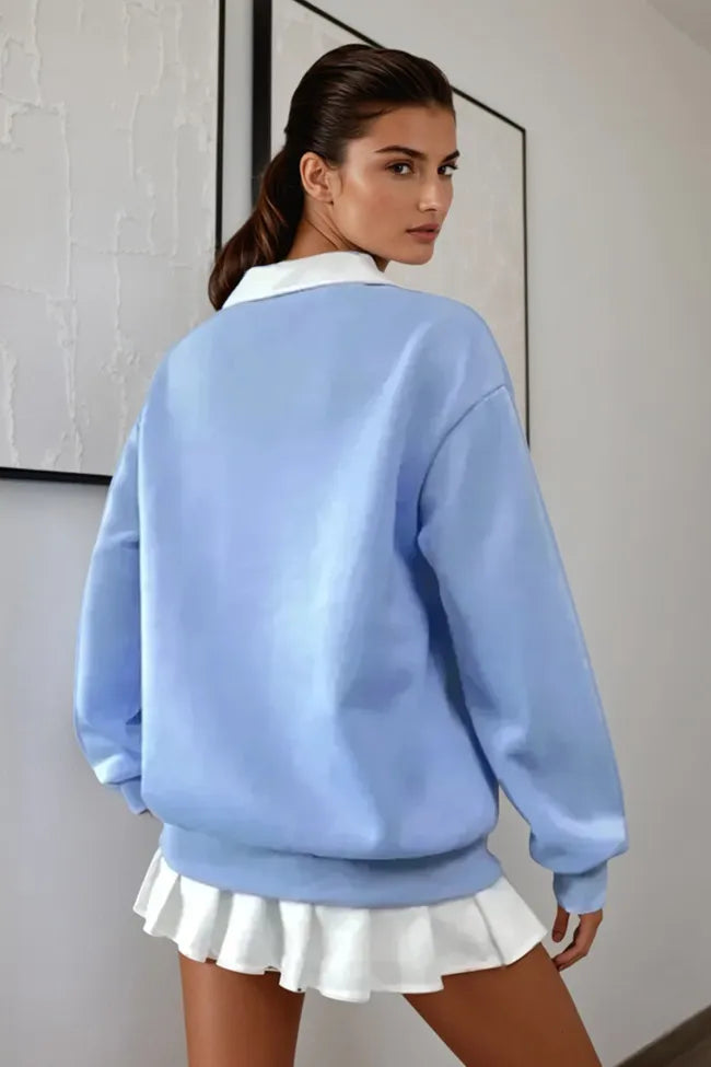Knit Collared Sweatshirt