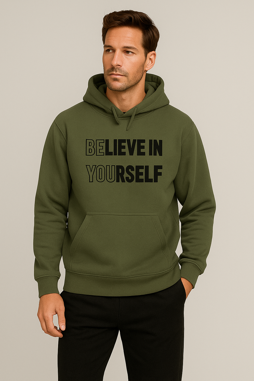 Unisex Custom Olive Green Hoodie