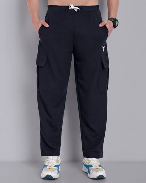 Men’s Black Cargo Jogger Pants with Drawstring Waist