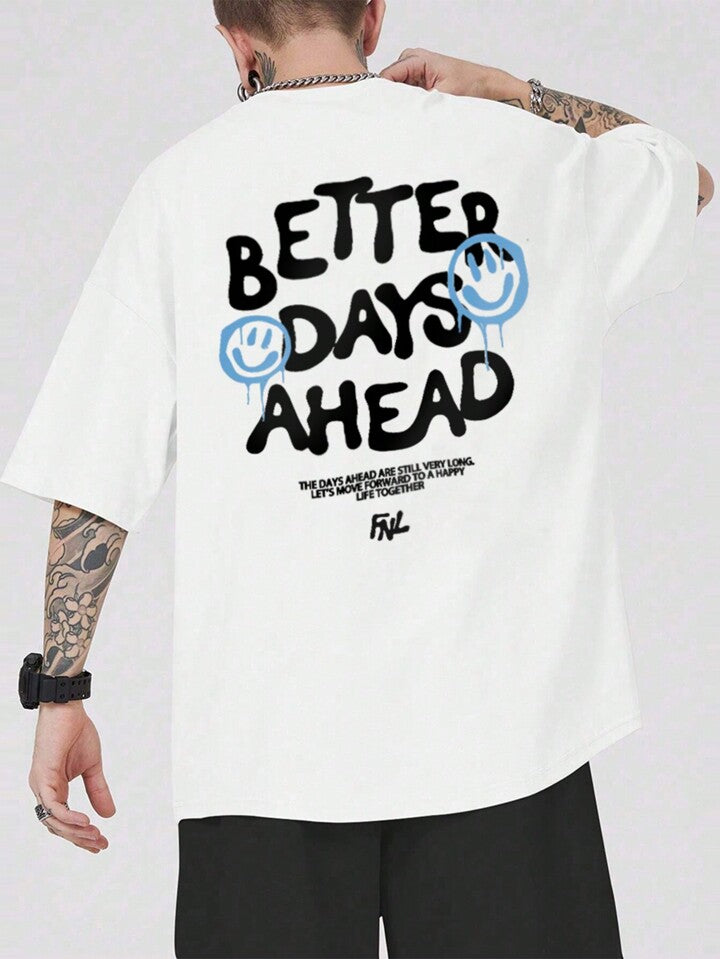 White Oversized Graphic Tee